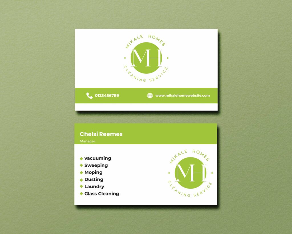 business cards for cleaning service