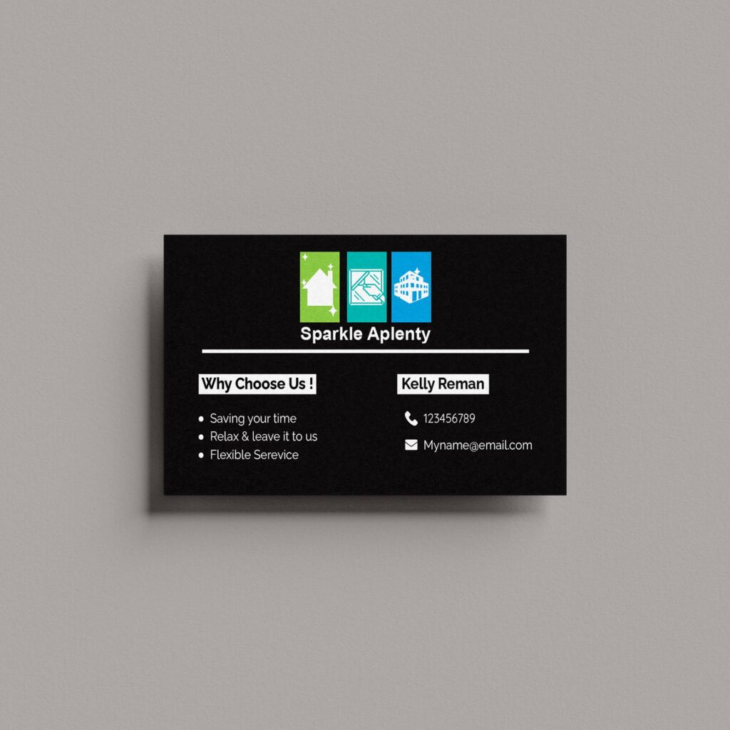 cleaning service business card design